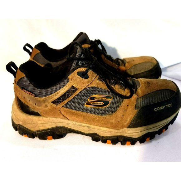 Skechers Other - SKECHERS Men's Greetah Brown Composite Toe Lace Up Work Shoes Sz 10.5